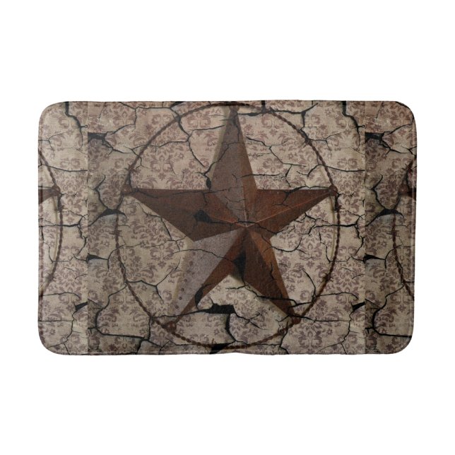 Tapis De Bain Pays occidental rustique Primitif Texas Star (Devant)