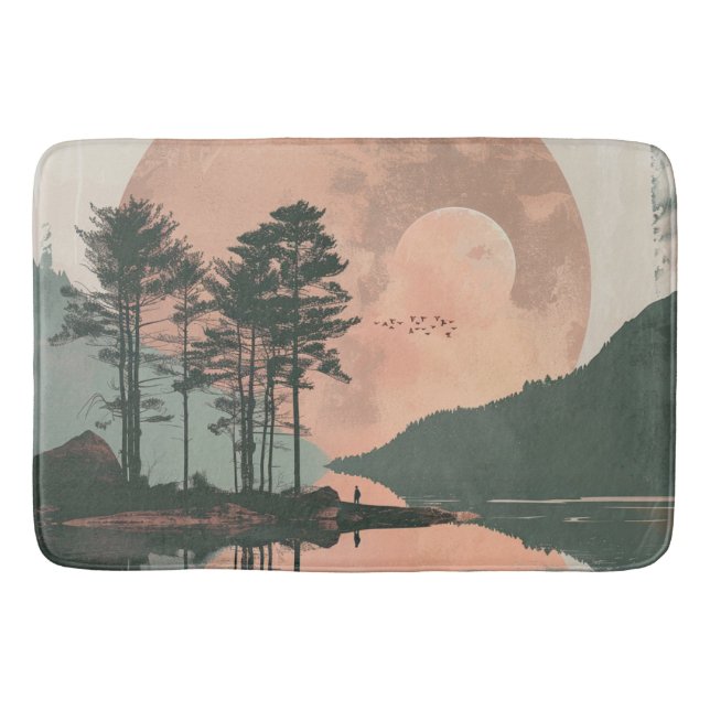 Tapis De Bain Paysage Abstrait de Boho (1) (Devant)
