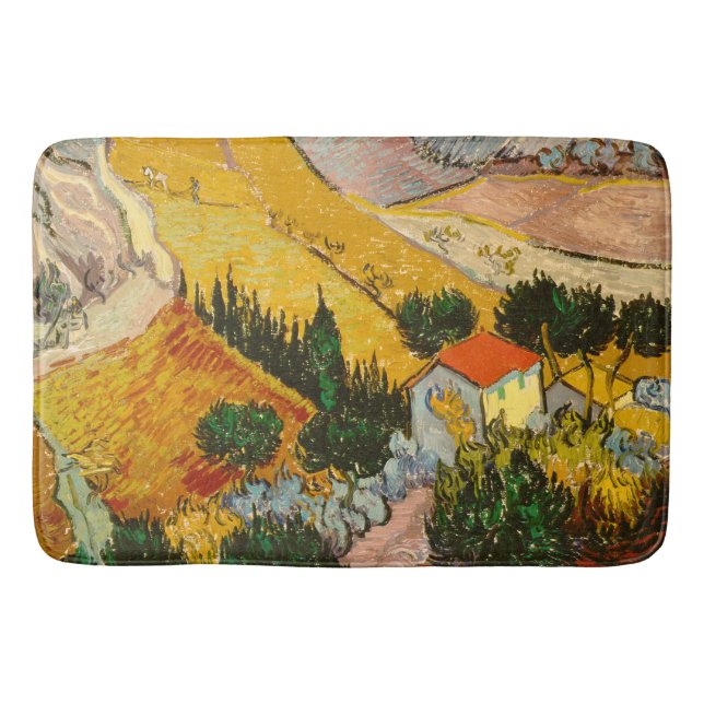 Tapis De Bain Paysage avec Maison et PloughmaVincent van Gogh (Devant)