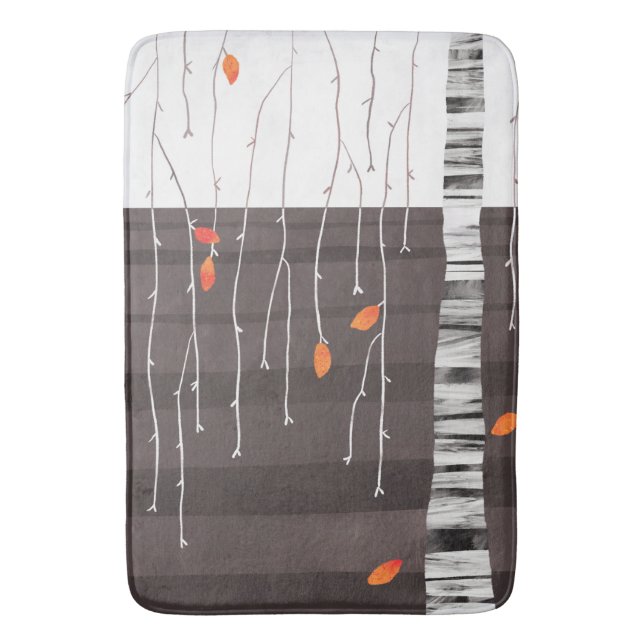 Tapis De Bain Paysage d'hiver Peinture d'arbre (devant Vertical)