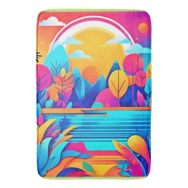 Tapis De Bain Paysage du lever du soleil (devant Vertical)