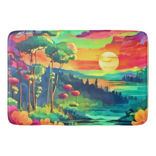 Tapis De Bain Paysage Fantastique au Coucher du Soleil