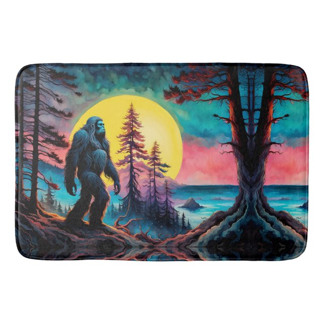 Tapis De Bain Paysage nocturne coloré de Squatchin (Devant)