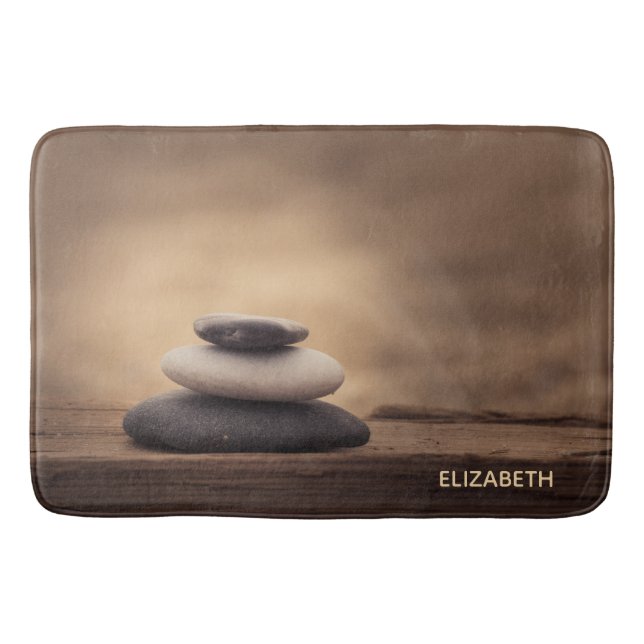 Tapis De Bain Paysage, pierres zen brunes (Devant)