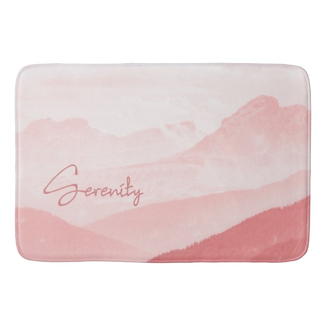 Tapis De Bain Paysage romantique rose sérénité (Devant)