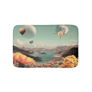 Tapis De Bain Paysage surréaliste avec ballons aériens et lune