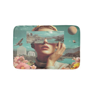 Tapis De Bain Paysage surréaliste Vision, Portrait féminin surré