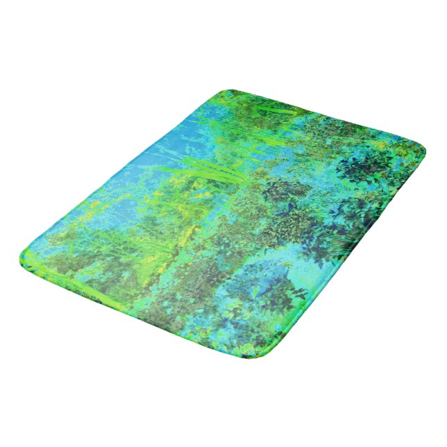 Tapis De Bain Paysage verdoyant et bleu du jardin (Angle)