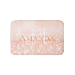 Tapis De Bain Peach Coral Blanc Pastel Nom de la Parties scintil