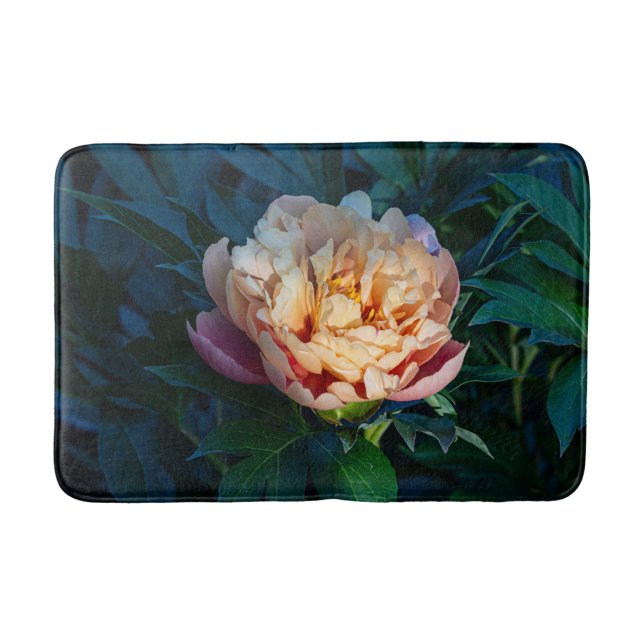 Tapis De Bain Peach Peony, Flower Photography (Devant)