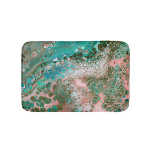 Tapis De Bain Peach & Turquoise Acrylic pour Abstract