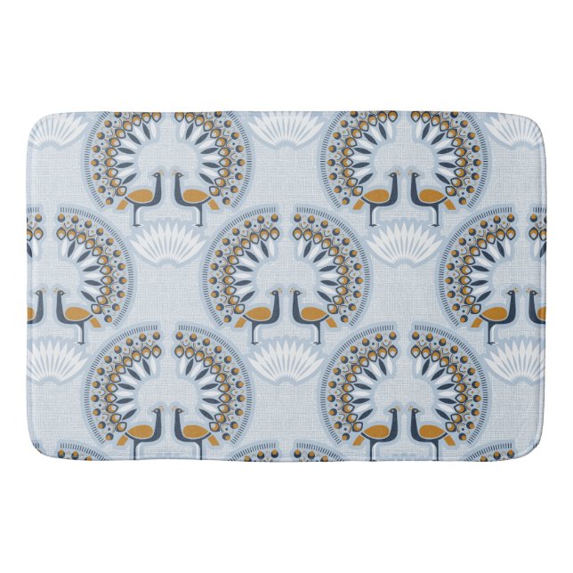 Tapis De Bain Peacock Art déco rétro (Devant)