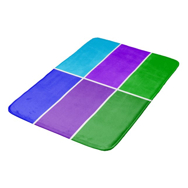 Tapis De Bain Peacock Color Geometric blocs (Angle)
