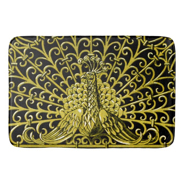 Tapis De Bain Peacock Gold Art Nouveau (Devant)