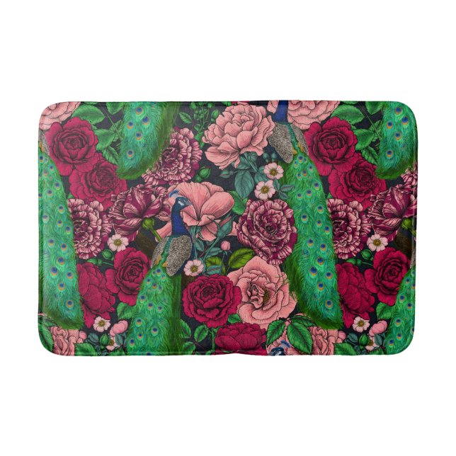 Tapis De Bain Peacocks dans le jardin rose 2 (Devant)