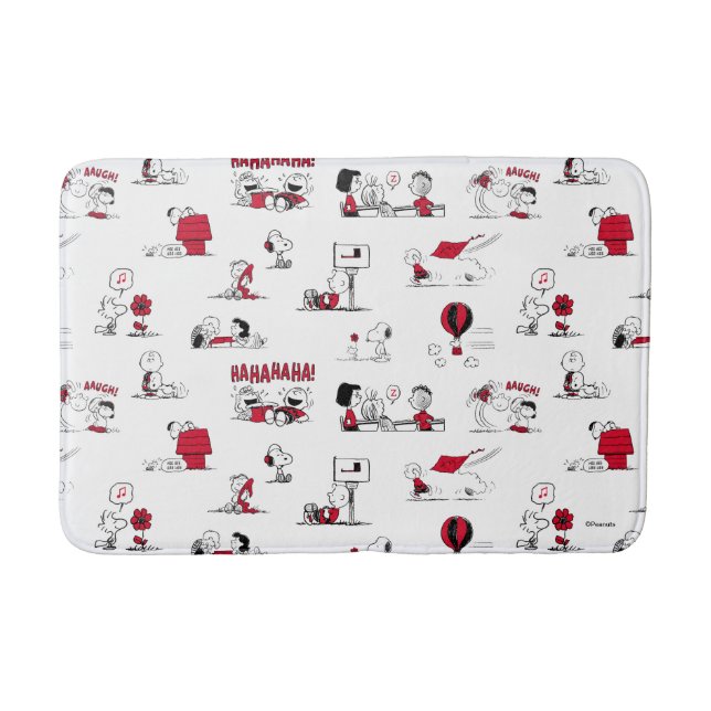 Tapis De Bain PEANUTS | Motif rouge et noir (Devant)