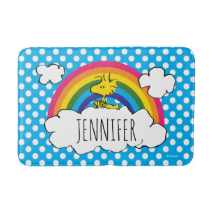 Tapis De Bain PEANUTS Pois arc-en-ciel de Woodstock