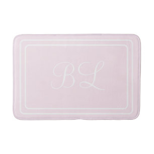 Tapis De Bain Peau de bain initiale ou nom en poudre rose rond c