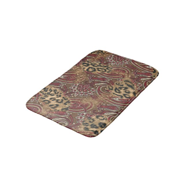 Tapis De Bain Peau de léopard et copie de Paisley (Angle)