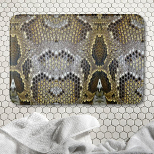 Tapis De Bain peau de serpent poster de animal brun neutre