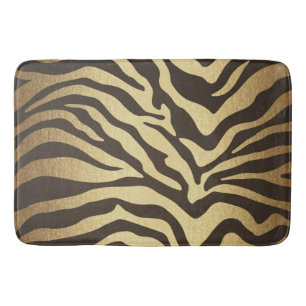 Tapis De Bain Peaux d'animaux à Imprimé Zèbre Cuir Moderne Glam