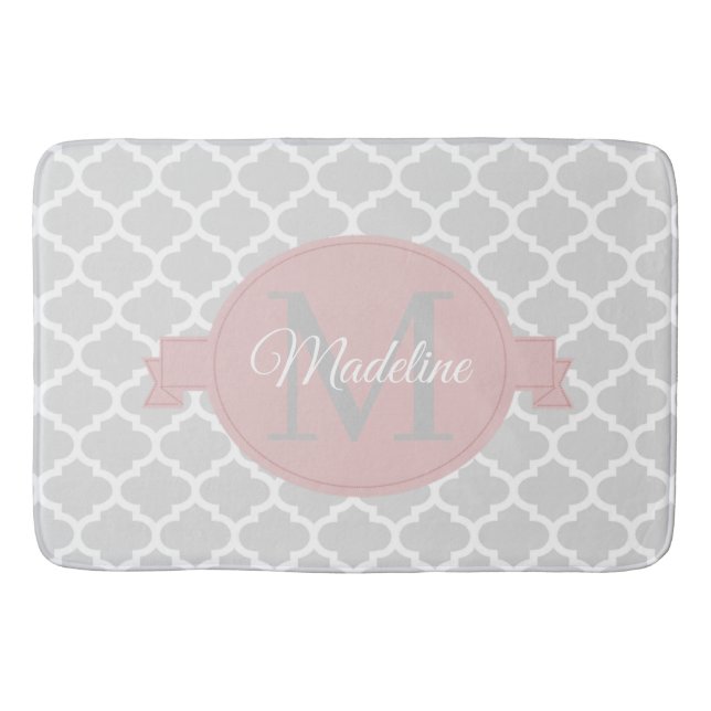 Tapis De Bain Peignoir rose Quatrefoil personnalisé (Devant)