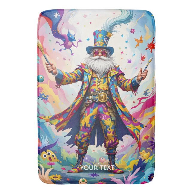 Tapis De Bain Peintre Abstrait Vibrant Fantastique Mignon (devant Vertical)