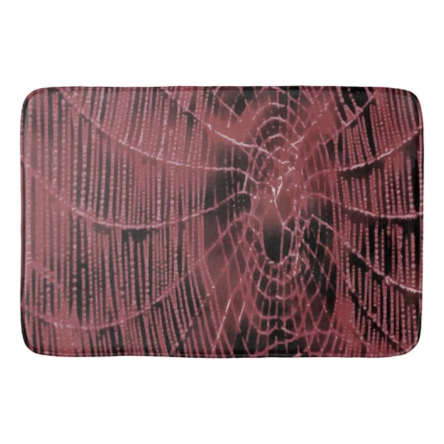 Tapis De Bain Peinture Abstraite D'Un Cobweb Magenta Rose (Devant)