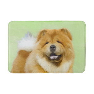 Tapis De Bain Peinture Chow Chow - Joli art original chien