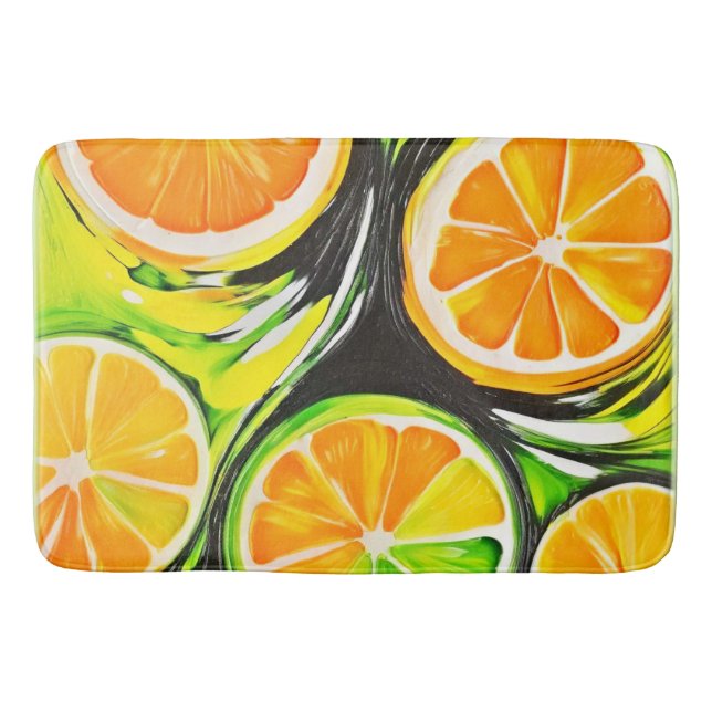 Tapis De Bain Peinture d'agrumes dynamique (Devant)