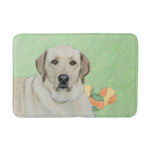 Tapis De Bain Peinture de balles de tennis et de retrieur du Lab