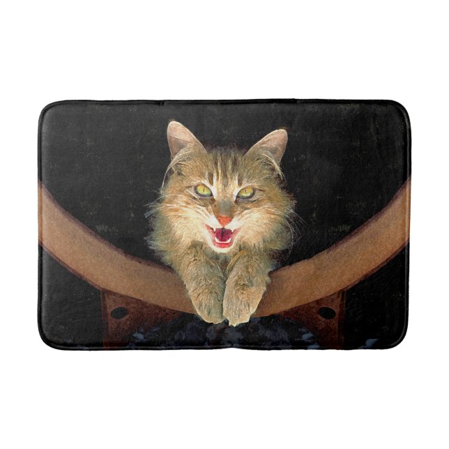 Tapis De Bain Peinture de chat Mad - Cute Original Cat Art (Devant)
