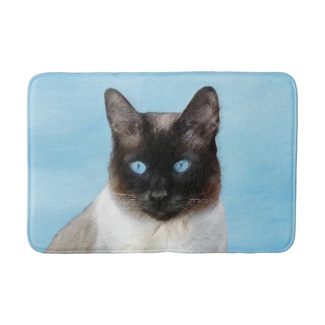 Tapis De Bain Peinture de chats de Siamese - Cute Original Cat A (Devant)