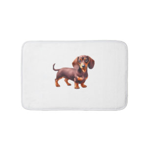 Tapis De Bain Peinture de Dachshund - Peinture d'aquarelle de ch