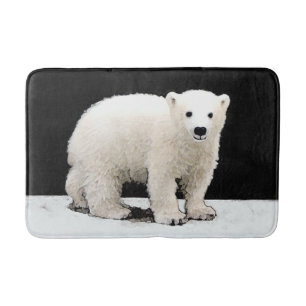 Tapis De Bain Peinture de l'ours polaire - Art original de la fa