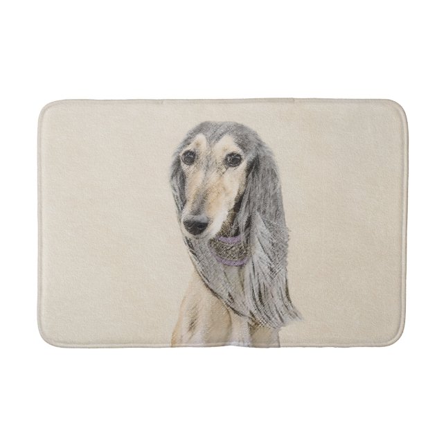 Tapis De Bain Peinture de Saluki (Faune) - Cute Original Chien A (Devant)