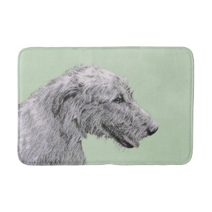 Tapis De Bain Peinture de Wolfhound irlandais - Joli art origina