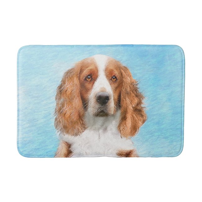 Tapis De Bain Peinture d'espagnol Welsh Springer - Art original  (Devant)