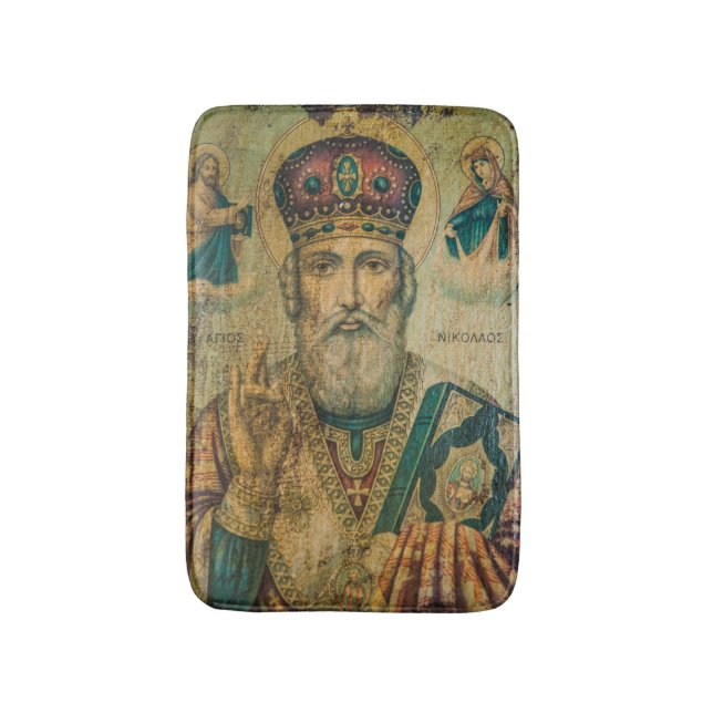 Tapis De Bain Peinture d'icône Saint-Nicolas (Devant (Vertical))