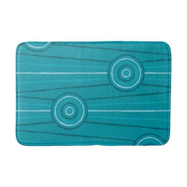 Tapis De Bain Peinture en ligne et en cercle autochtone (Devant)