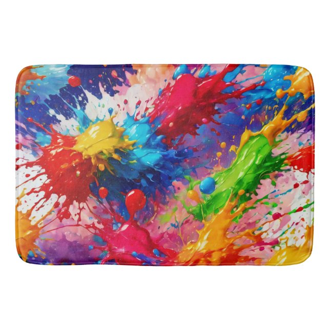 Tapis De Bain Peinture humide colorée design (Devant)