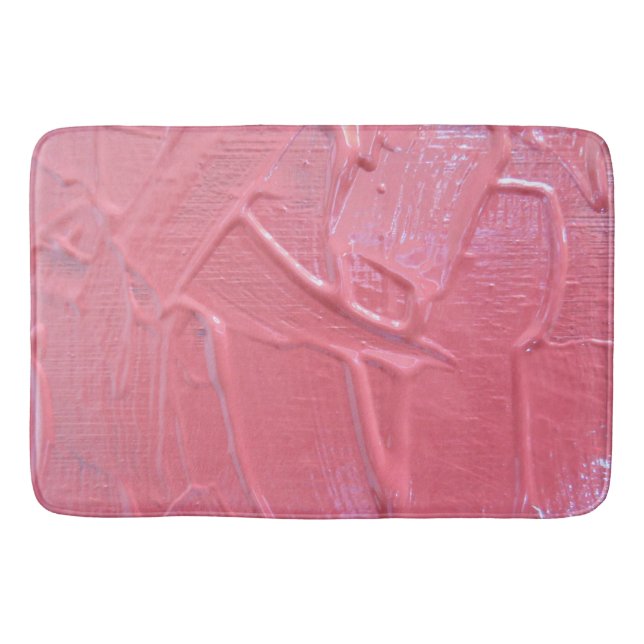 Tapis De Bain Peinture humide goutte à goutte texture rose (Devant)
