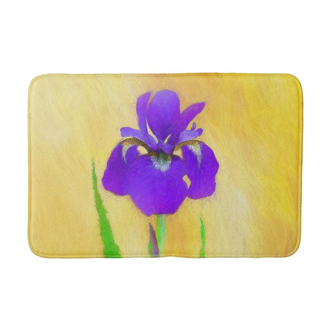 Tapis De Bain Peinture Iris à pois pourpre - Chien original mign (Devant)