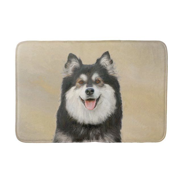 Tapis De Bain Peinture Lapphund Finlandaise - Joli art original  (Devant)