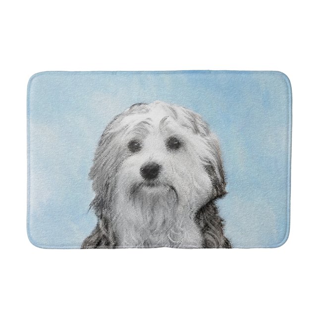Tapis De Bain Peinture Lowchen - Cute Original Chien Art (Devant)