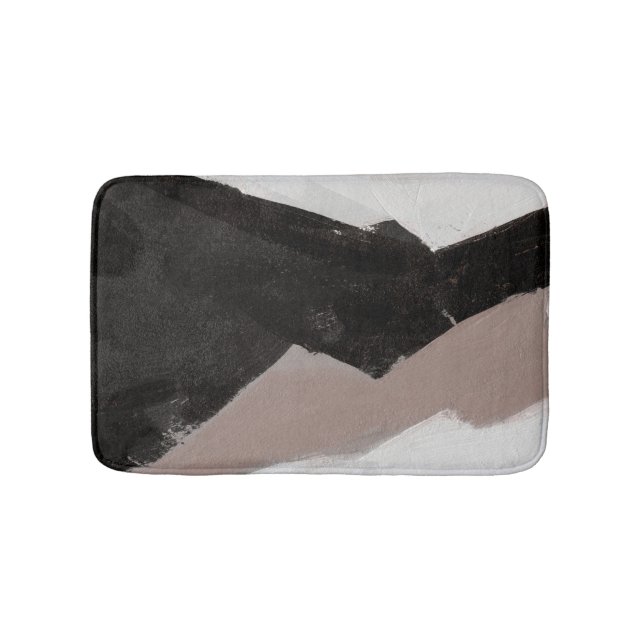 Tapis De Bain Peinture multimédia mixte, design abstrait minimal (Devant)