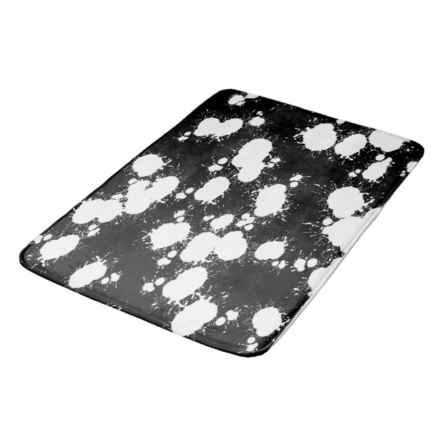 Tapis De Bain Peinture noire et blanche (Angle)