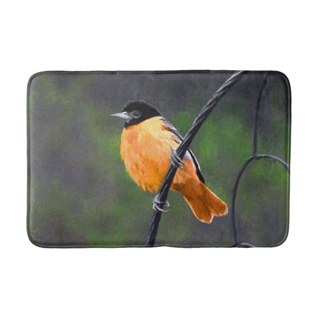 Tapis De Bain Peinture Oriole - Art Oiseau Original (Devant)