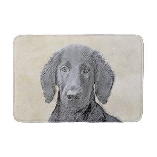 Tapis De Bain Peinture Retriever à revêtement plat - Art Chien o