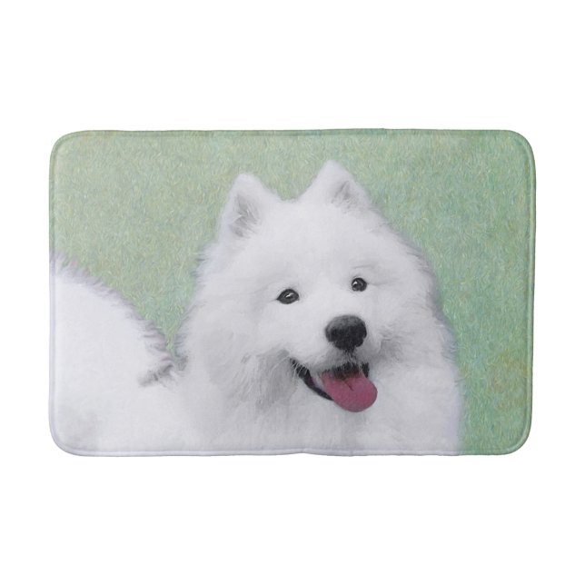 Tapis De Bain Peinture Samoyed - Cute Original Chien Art (Devant)